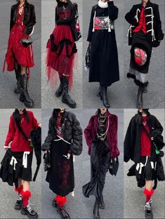 Look Festival, 일본 패션, Red Outfit, Pop Punk, Edgy Outfits, Character Outfits, Aesthetic Outfits, Look Cool, Concert Outfit