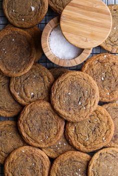 cookies and sugar on a cooling rack