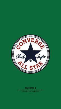 the converse all star logo on a green background