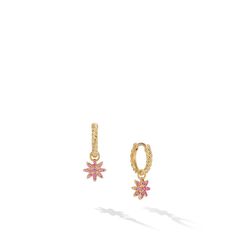 David Yurman's iconic Cable motif beautifully adorns a universal symbol or shape, creating a modern talisman meant to be collected, combined and treasured. 18-karat yellow gold Pave-set pink sapphires, 0.20 total carat weight Earrings, 18.1 x 7.5mm Starburst drop is removeable and can be worn as a hoop. Style #E17932 88APS Wedding Day Jewelry, Ring Size Guide, David Yurman, Diamond Studs, Pink Sapphire, Jewelry Branding, Lab Grown Diamonds, Diamond Jewelry, Sapphire