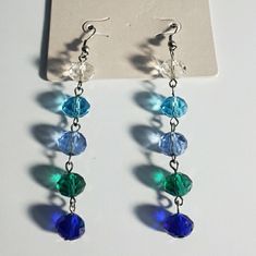 Brand New Variations Of Blue Blue Crystal Round Bead Earrings, Blue Colorful Beads Dangle Earrings, Blue Beaded Crystal Dangle Earrings, Blue Colorful Beaded Dangle Earrings, Blue Dangle Earrings With Colorful Beads, Blue Dangle Crystal Earrings With Dangling Beads, Blue Crystal Earrings With Faceted Beads, Blue Faceted Beaded Crystal Earrings, Blue Crystal Dangling Earrings