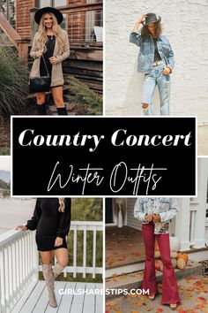 Dive into these fabulous winter country concert outfit ideas designed for women who love December nights! From cozy coats to chic leather jackets, embrace the cold weather while staying trendy at your favorite concerts this January. Celebrate the holiday season with cute dresses, comfy flare jeans, and stylish boots—perfectly suited for both indoor events in Nashville or outdoor festivities in Las Vegas. Keep it simple yet classy; think all black outfits paired with hats to complete your look! Indoor Concert Outfit, Edm Rave Outfits, Rap Concert Outfit, Rap Concert, December Nights, Concert Outfit Summer, Rave Babe, Summer Festival Outfit, Edm Rave