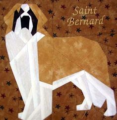 a dog made out of paper with the words saint bernard on it