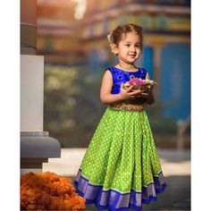 Ikkat Kid Lehenga Pure Silk Lehenga For Kids, Pattu Pavada, Baby Lehenga, Mom Daughter Outfits, Kids Wear Girls, Kids Blouse Designs, Kids Lehenga, Kids Blouse