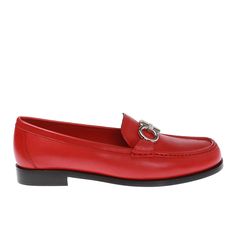 Salvatore Ferragamo Women's 'Rolo' Gancini Loafer Dress Shoes Red1 Classic Slip-on Loafers With Red Sole, Classic Loafers With Red Sole For Office, Classic Loafers With Red Sole For Work, Elegant Red Slip-on Loafers, Luxury Loafers With Red Sole For Work, Red Sole Calf Leather Loafers With Round Toe, Red Sole Calf Leather Slip-on Loafers, Slip-on Calf Leather Loafers With Red Sole, Calf Leather Slip-on Loafers With Red Sole