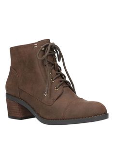 The Sarina lace up bootie is one that you will have in your closet for years to come. This fashion forward hiker is as easy to outfit as it is effortlessly cool. The unpolished heel gives this lace up a little bit of a more casual vibe while the height makes it comfortable for all day wear. Also, adjust the laces to your personalized fit once and leave them that way as you can use the side zip for easy on and off without ever having to mess with the laces again.Fabric UpperFabric LiningTPR Outso Lace Up Booties, Comfortable Boots, Cosplay Outfits, Boot Sandals, New Shoes, That Way, Comfortable Shoes, Bootie, Side Zip