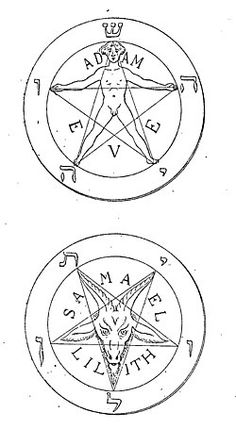 an image of a pentagramus with the words and symbols above it