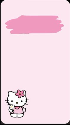 a hello kitty wallpaper with a pink background