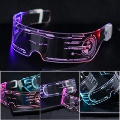 Colorful+luminous+glasses Material:+Acrylic+full+frame+++electronic+components,+etc."+ Power+supply:+2*CR2032+button+battery+3V+(not+included)"++ Color:+press+the+switch+to+change+the+next+color"+ Product+size:+170*170*45mm"+ Battery+capacity:+210mAh+(replaceable)"++ Working+time:+about+6... Costume Party Decorations, Glowing Glasses, Led Glasses, Futuristic Sunglasses, Rave Costumes, You Make A Difference, El Wire, Neon Party, New Years Decorations