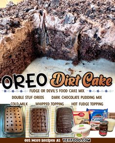 an advertisement for oreo diet cake with chocolate frosting