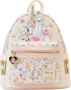 Loungefly Aristocats Duchess in Paris Floral AOP Double Strap Shoulder Bag: Handbags: Amazon.com Aristocats Duchess, Mini Mochila, Loungefly Bag, Disney Bag, Zipper Charms, Loungefly Disney, Disney Inspired, Mini Backpack, Leather Mini