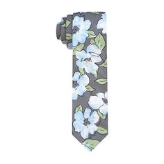 This J. Ferrar floral patterned tie is designed for the fashion conscious guy. Made from a woven blend, it's perfect for a seasonal summery look and can be worn with a shirt or dressed up with a jacket.Measurements: 58 Length/Inches, 3 Width/InchesBase Material: 100% PolyesterFabric Description: WovenLining Material: PolyesterCare: Dry Clean OnlyTie Width: Narrow Width TieCountry of Origin: Imported Summer Formal Suit And Tie Accessories With Floral Print, Spring Cotton Ties For Black Tie Events, Cotton Ties For Black Tie Events In Summer, Cotton Ties For Black Tie Occasions In Summer, Standard Tie For Black Tie Occasion In Summer, Summer Black Tie Standard Neckwear, Adjustable Standard Tie For Summer, Spring Floral Print Fitted Suit And Tie Accessories, Summer Formal Ties With Floral Print