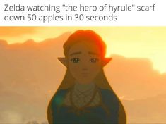 zelda watching the hero of hyrule scarf down 50 apples in 30 seconds