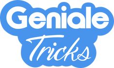 the words gendale tricks are in white and blue letters on a light blue background