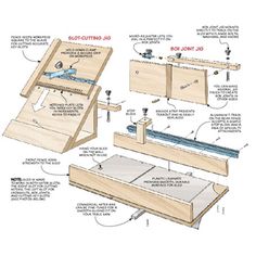 Woodsmith 4-in-1 Box Building Sled Plans | Woodpeckers Mini Forge, Woodworking Plans Toys, Woodsmith Plans, Jewelry Box Plans, Hideaway Bed, Router Jig, Murphy Bed Plans, Tool Rack, Box Joints