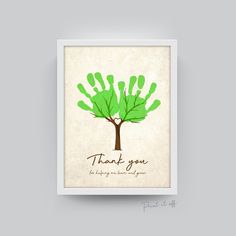 a green hand print with the words, i love you grandpa and an image of a tree