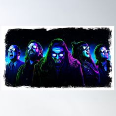 a group of people with glowing face paint poster