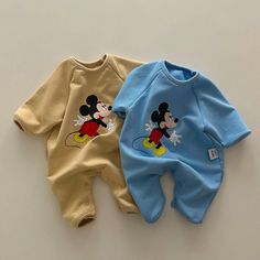 Baby Mickey Mouse, Baby Mickey, Mouse Print, Front Bottoms, Long Sleeve Jumpsuit, Baby Long Sleeve, 2 Colours, Disney World