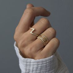 Simple yet sophisticated, this delicate ring can be worn alone as a statement piece or as part of a collection of stacking rings for a more contemporary look.