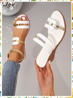 Looking for the perfect pair of women's summer shoes? Check out these 11 stylish and comfortable casual sandals ideas that are perfect for any summer outfit. From trendy slides to classic espadrilles, these shoes will keep you looking chic all season long. Shop now for the best selection of women's summer shoes! Fancy Sandals, Pretty Sandals, Shoes Heels Classy, Heels Classy, Platform Wedge Sandals, Summer Sandals, Pretty Shoes