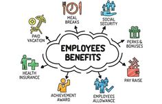 an employee's benefits diagram on a white background