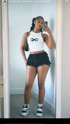 Ruffle Shorts Outfit Black Women, Ruffled Shorts Outfit, Ruffle Shorts Outfit, Me As A Parent, Quotes Tshirt, Life Begins After Coffee, Fest Outfits, Homecoming Outfits