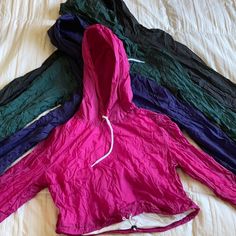 American Apparel Cropped Wind Breaker Water Proof, Soft Cotton Lining And Drawstrings At Hem And Also Hoodie Fits Xs-S Best New With Tag, Got A Long Time Ago And Are In Brand New Condition. The Brand Never Did Tags So This Is Exactly How I Got Them, Therefore Marking As Nwot 1 Black 1 Deep Purple 1 Fuchsia Pink 1 Hunter Green 1 Yellow 1 White All Smalls So Please Add To Bundle And Ask About Your Preferred Color As Some Of Them Might Be Sold Out Pink Nylon Hooded Jacket With Long Sleeves, Pink Long Sleeve Nylon Hooded Jacket, Pink Hooded Jacket With Adjustable Hood For Streetwear, Trendy Pink Hooded Jacket With Double-lined Hood, Pink Hooded Jacket With Drawstring For Streetwear, Pink Stretch Hooded Top, Pink Hooded Jacket For Streetwear, Pink Long Sleeve Hoodie For Outdoor, Trendy Pink Outerwear With Adjustable Hood