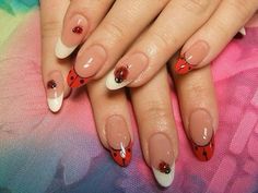 Ladybug Nails, Pretty Gel Nails, Really Cute Nails, Prom Nails, Funky Nails, Pretty Acrylic Nails