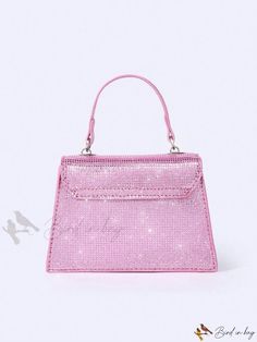 Bird in Bag - Fashionable Sequin Detail Flap Square Bag Trendy Pink Party Bags, Glamorous Square Shoulder Bag, Pink Evening Satchel, Trendy Party Satchel Bag, Trendy Rectangular Satchel For Party, Trendy Rectangular Party Satchel, Rectangular Pink Satchel For Party, Pink Crossbody Shoulder Bag For Party, Elegant Pink Party Satchel