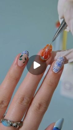 Amber Hancock on Instagram: "Amalfi coast nails🍋🇮🇹⛱️ I visited the Amalfi coast back in 2017, it’s still up there as my favourite holiday…the scenery, the food, the limoncello - it was perfect☀️ I saw @palomanailstudio custom press on’s, and I just had to create my own version! Also managed to intertwine a @learnahstarbuck_nailartist inspired 3D Orange which I’ve been desperate to try🍊

Products used @the_gelbottle_inc 
Double Denim, Signature, Michelle, Daisy, Precious, Love letter, Tiger, Ignite, Atelier, Flashing lights, Queen bee, Jungle, Crush, Doe & Clear 3D studio gel 

#amalfinails #amalficoastnails #3dnails #fruitnails #detailednails #summernails #nailinspo" Amalfi Coast Nails, Coast Nails, Fantasy Nails, Flashing Lights, 3d Studio, The Amalfi Coast, Double Denim, Queen Bee, 3d Nails