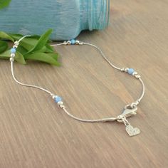 Daily Deal Reveal // Lov'n Opals😍 Sterling silver anklet with silver bead stations, genuine opal, and a dainty hammered heart💙 Just $36.99 (Retail $69.99) today only!! Silver Anklet, Opal Beads, Silver Bead, Delicate Bracelet, Silver Beads