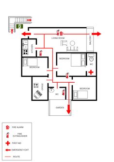 the floor plan for an apartment with three rooms