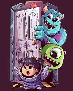 Chibi Characters, Pinturas Disney, Chibi Drawings, Wallpaper Vintage, Monsters Inc, Illustration Character Design