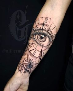 a person with a tattoo on their arm has an eye in the middle of it