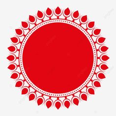 a red circle with many small white dots on it, round, frame, decoration png and psd