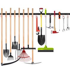 PRICES MAY VARY. FLOOR SPACE SAVING: If you need something for a garage remodel to tidy up, this garden tool wall organizer is exactly what you need. Perfect for hanging tools with rod shaped items like mops, spades, brooms, shovels, rakes, and other garden tools. An easy way to organize your tools up off the ground, this is definitely the space saving garage wall organizer. VERSATILE YARD TOOL HOLDERS: The wall mount tool organizer can be used in the garage, shed, workshop, closet, basement and Messy Garage, Mop And Broom Holder, Garage Wall Organizer, Garden Tool Organizer, Hanging Tools, Garden Tool Holder, Tool Wall, Tool Holders, Garden Tool Organization