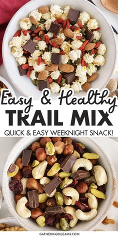 This healthy trail mix is great for kids and adults alike. It’s a simple snack that’s sweet, salty, and satisfying. Trail Mixes Recipes, Trail Mix For Kids, Trail Mix Ideas, Healthy Trail Mix, Trail Mix Recipes, Quick Snack, Food Ingredients, Eat Better