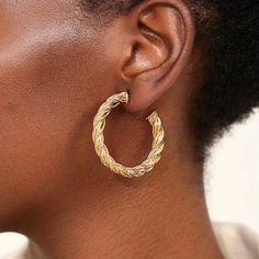 Brand New Women's Braided Gold Semi Hoop Earrings Genuine 14k Yellow Gold Plated 925 Sterling Silver (Stamped) 1.6" Size Retail Price $300 Buy With Confidence From A Top Rated Seller With A 99%+ Feedback Rating! A0149 (Id-1605-) Silver Small Hoop Earrings With Plating, Sterling Silver Plated Hoop Earrings, Sterling Silver Hoop Jewelry With Plating, Plated Hoop Earrings For Anniversary, Anniversary Hoop Earrings With Plating, Anniversary Metal Hoop Earrings, Silver Hoops, Top Rated, Silver Gold