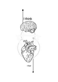 an image of the human heart and its functions, labeled in black and white ink