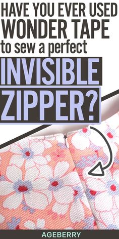 the invisible zipper is being used to sew