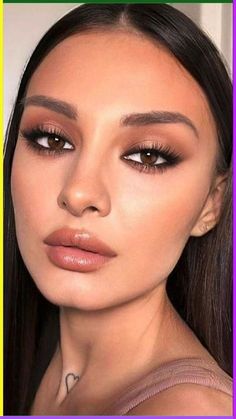 Mackup Ideas Wedding, Soft Makeup Look For Brown Eyes, Glam Soft Makeup, Wedding Makeup Dark Eyes, Light Wedding Makeup For Brown Eyes, Soft Makeup Brown Eyes, Soft Prom Makeup Brown Eyes, Make Up For Dark Brown Eyes, Soft Makeup For Brown Eyes