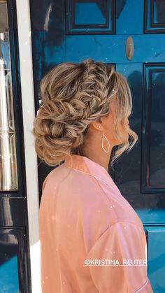 Bride Hairstyles Braid Updo, Braided Updo Bride, Updo For Blonde Hair Wedding, Bride Hairstyles Updo Thick Hair, Half Updos For Bridesmaids, Updo Hair Wedding Bride, Bridal Hairstyles Updos, Bridal Updos For Medium Hair The Bride, Up Dos With Braid