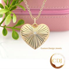 14k Gold Plated Fluted Heart Pendant, Fluted Heart Pendant, Designer Fluted Heart Pendant, Sunburst Pendant, Moissanite Heart Fluted Pendant  💙ITEM DETAILS💙 ♥️ Item : Fluted Heart Pendant   ♥️ Material: 925 silver  ♥️ Size: 25MM ♥️ Stone - select the variation                                         CUSTOME DESIGN JEWELS ♣️ NOTE:- Product color may be some different due to photographic lighting sources or your monitor setting. ♣️ Product & gemstone weight may vary from actual products. ♣️ Show Heart Cut Jewelry With Heart Charm For Anniversary, Stamped 14k Heart Jewelry For Anniversary, Polished Heart Necklace For Anniversary, Diamond Heart Necklace With Birthstone, Heart-shaped Diamond Jewelry With Polished Finish, Heart Shaped Diamond Jewelry With Polished Finish, Yellow Gold Heart Cut Necklace With Birthstone, Heart-shaped Polished Jewelry For Anniversary, Heart-shaped Diamond Engraved Necklace