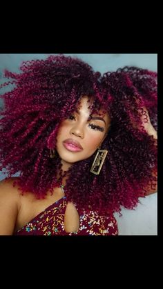 Soft Ombre Hair, Locs Curly Hair, Curly Hair Crochet, Mixing Hair Color, Crazy Curly Hair, Red Afro, Locs Curly, Soft Ombre