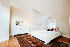 attic renovation, kids' bedroom, little boy room, minimalistic design, scandinavian design, ikea hack, attic bedroom, vintage rug, minimal decor Little Boy Room, Victorian Home, Attic Renovation, Cozy Cafe, Bedroom Renovation, Attic Bedroom, Bedroom Vintage, Historic District