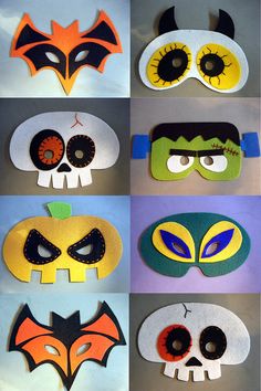 Maskers van vilt Mascaras Halloween, Felt Mask, Christmas Child, Operation Christmas, Felt Halloween