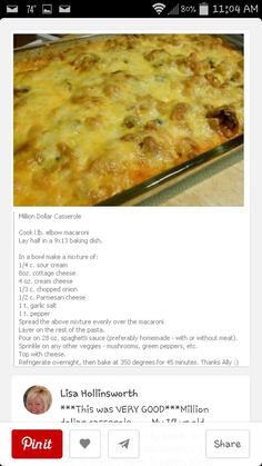 an image of a casserole dish on pinterest