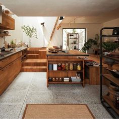 the kitchen is clean and ready to be used as a storage area for cooking utensils