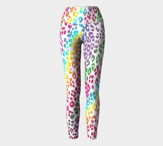 RAINBOW CHEETAH PRINT LEGGINGS YOGA PANTS WOMENS DESIGNER ANIMAL PRINT LEGGING'S Eco-Friendly - Created for you & Our Planet! Made to order in our assisted efforts to reduce unnecessary waste created by mass production. Made to last, our fabric won't lose shape and our vibrant prints never fade. Opaque, safe to wear for working out. From yoga to dinner - Dress them up or dress them down, make them your own, be you be a star! Our fabric is medium weight and sturdy, yet breathable and stretche Multicolor Casual Yoga Pants For Pilates, Casual Multicolor Yoga Pants For Pilates, Multicolor Stretch Yoga Pants For Pilates, Stretch Multicolor Yoga Pants, Multicolor Bottoms For Pilates, Casual Multicolor Leggings For Pilates, Multicolor Full-length Workout Leggings, Multicolor Full-length Athleisure Leggings, Multicolor Full Length Athleisure Leggings