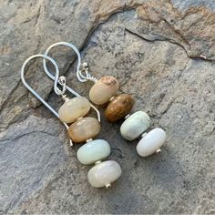 Colorful Natural Stone Beads Decor Dangle Earrings Retro Bohemian Style Zinc Alloy Jewelry Daily Casual Stack Earrings, Handmade Turquoise Earrings, Beads Decor, Retro Bohemian, Beaded Earrings Diy, Natural Stone Earrings, Stacked Earrings, Natural Stone Beads, Earrings Inspiration